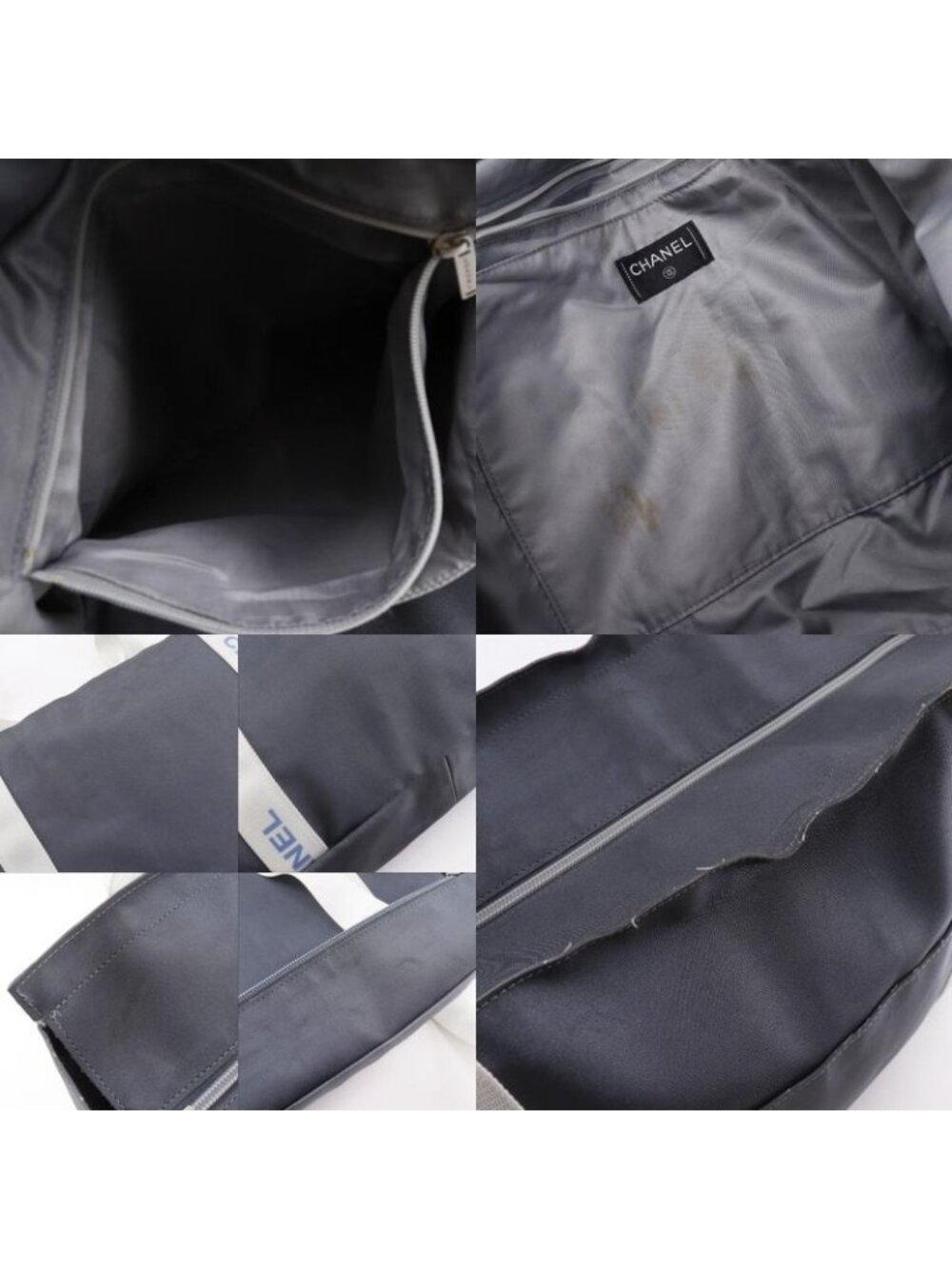 Chanel Sportsline Logo Nylon Gray Tote - Picture 8 of 10